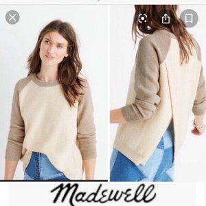 - Madewell Province Cross Back Pull over Boho‎ Sweater in Cream/Tan -Women's XL